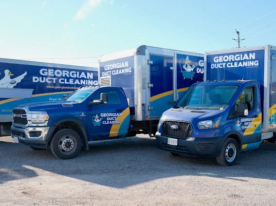 Georgian Duct Cleaning truck and van parked together